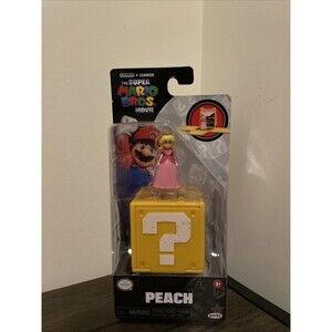 Super Mario Bros Movie Peach 1.25" Mini Figure & Question Block Jakks Pacific
